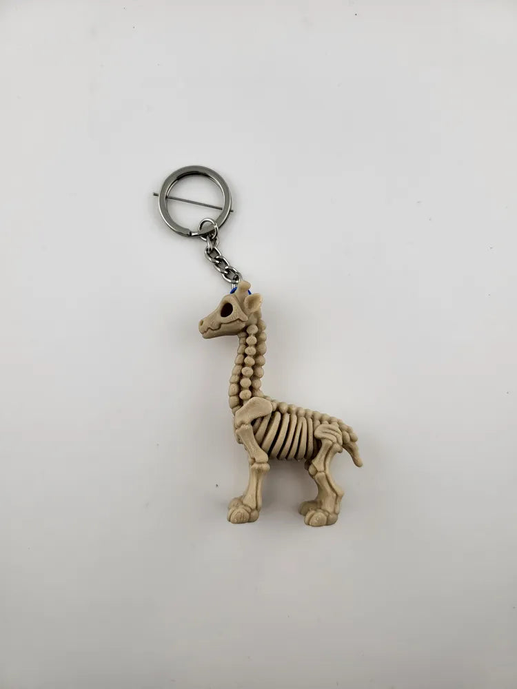 Skeleton Giraffe Keychain Cute Animal Skeleton