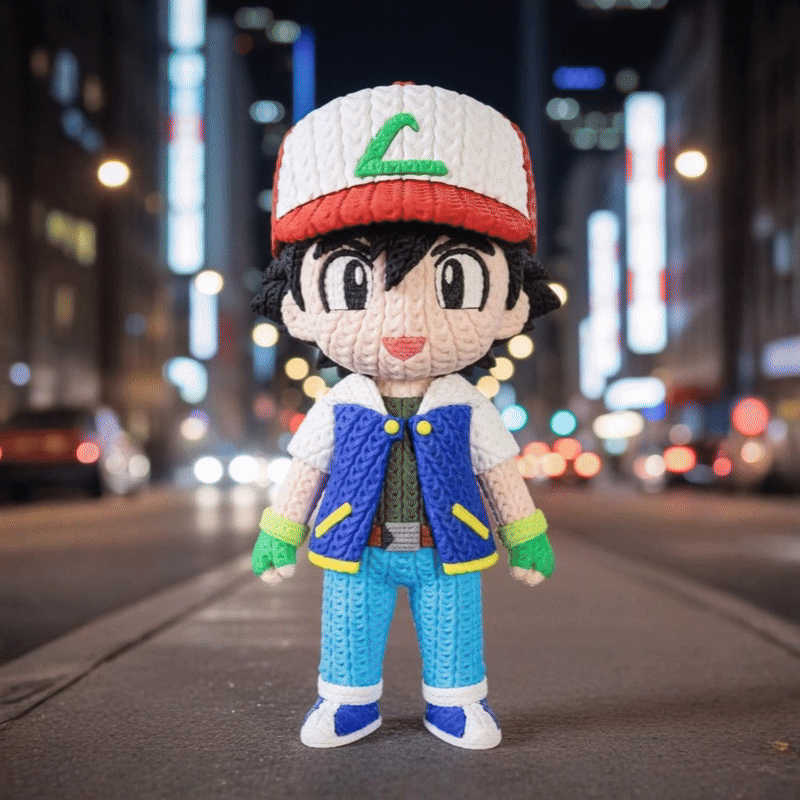 Pokemon Ash Ketchum (Satoshi) Knitted - Crochet