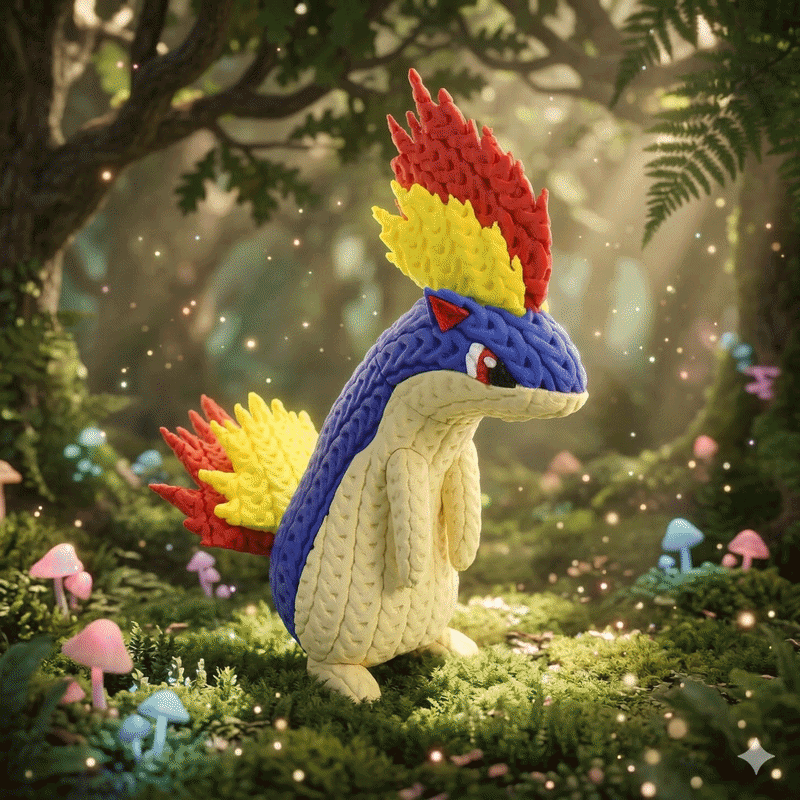 Pokemon Quilava Knitted - Crochet