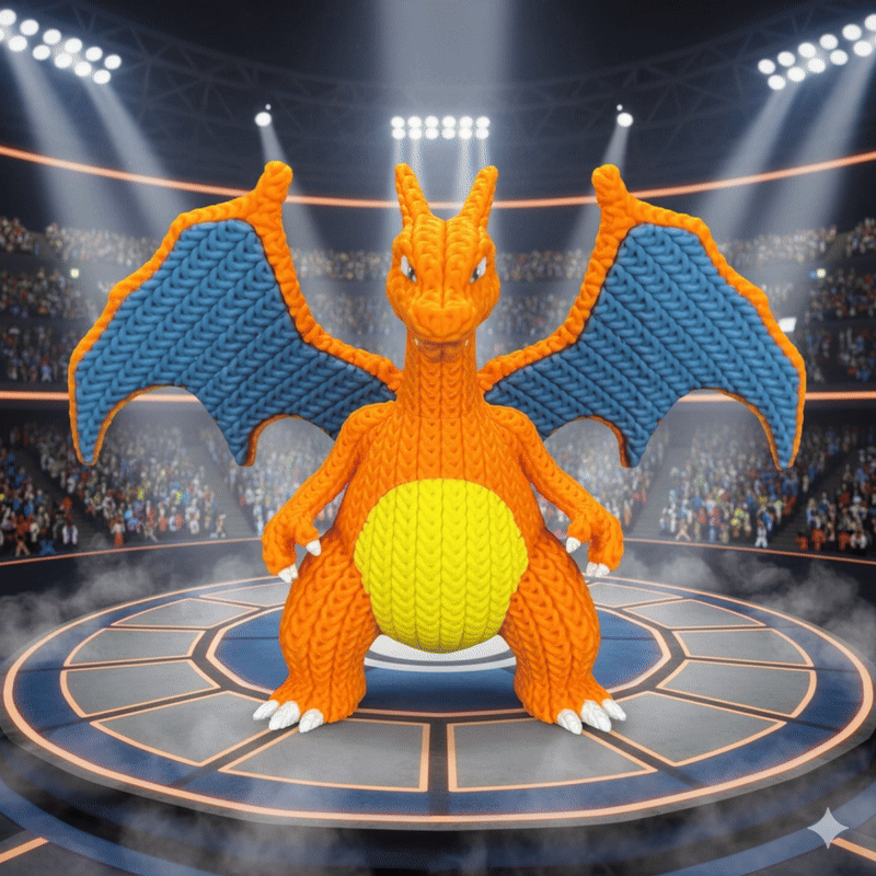 Pokemon Charizard Knitted - Crochet