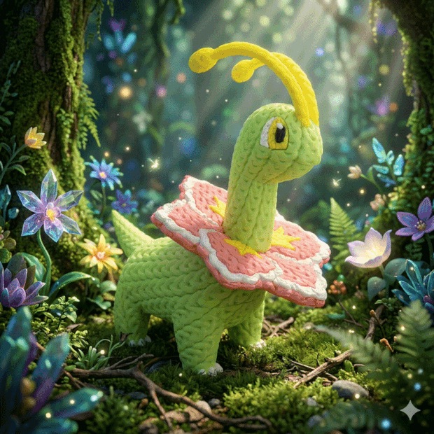 Pokemon Meganium Knitted - Crochet