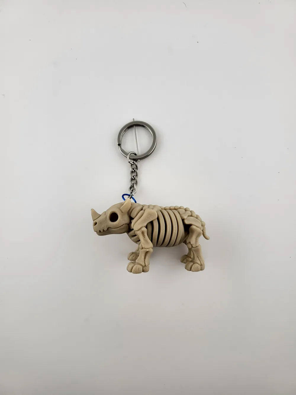 Skeleton Rhinoceros Keychain – Cute Stylized
