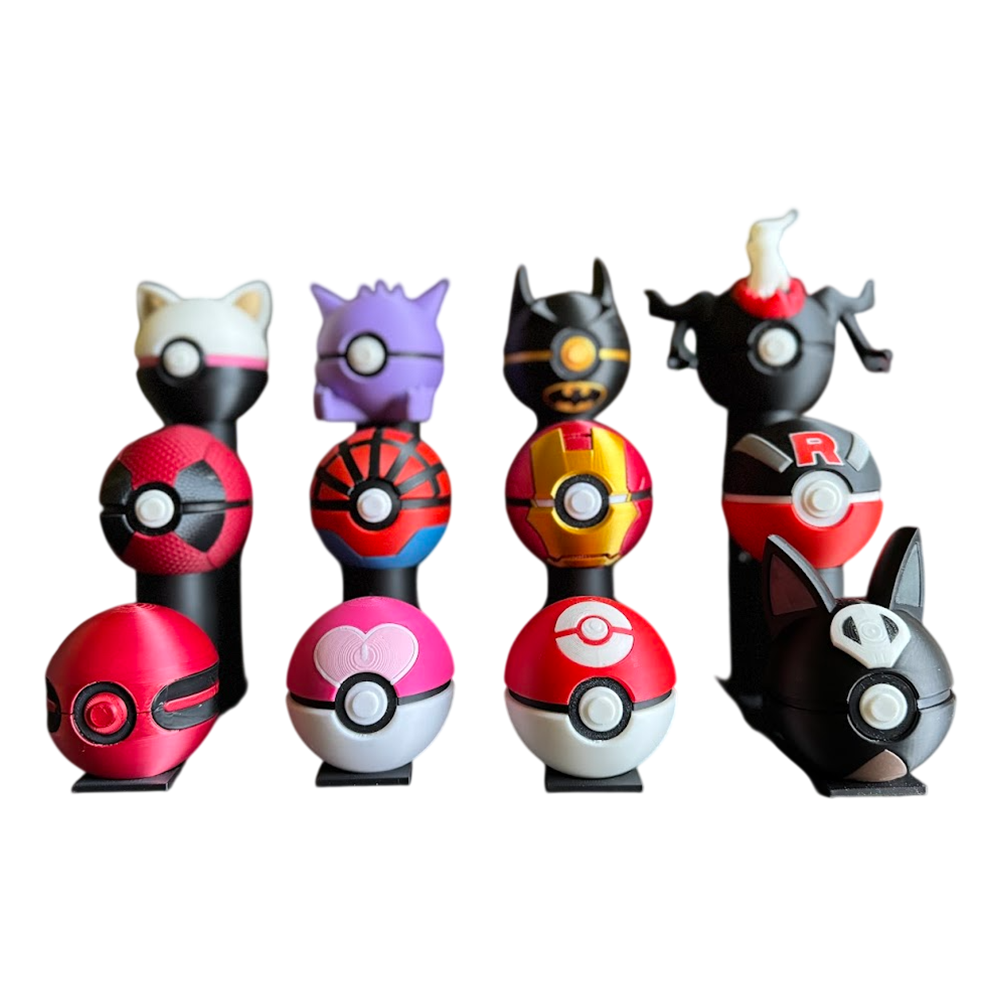 Custom Poke Balls - Heroes & Villains 12 Set