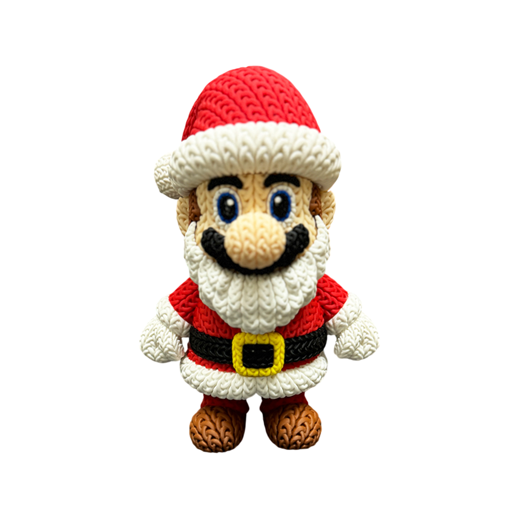 Super Mario X-Mas Special - 8" Mario Santa Knitted - Crochet