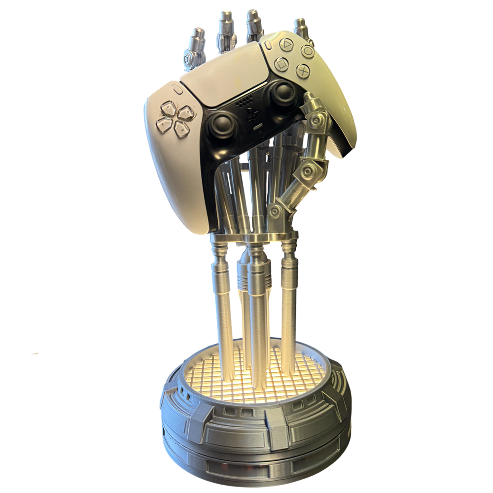 12" Terminator Cybernetic Hand LED Gaming Controller Stand
