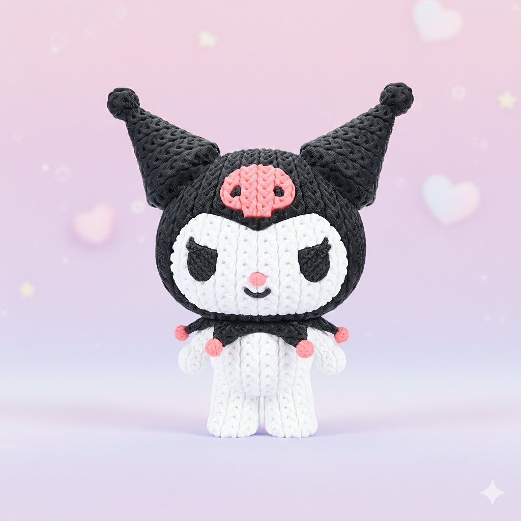 Hello Kitty Kuromi Knitted - Crochet