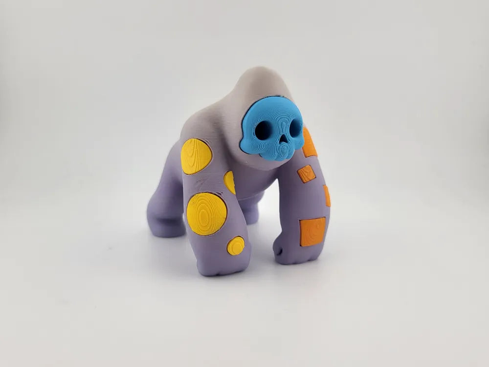 Skull Gorilla Color Toy Printed Halloween Figure