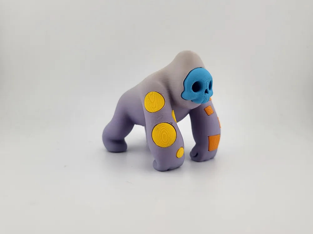 Skull Gorilla Color Toy Printed Halloween Figure