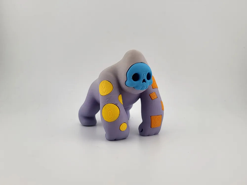 Skull Gorilla Color Toy Printed Halloween Figure