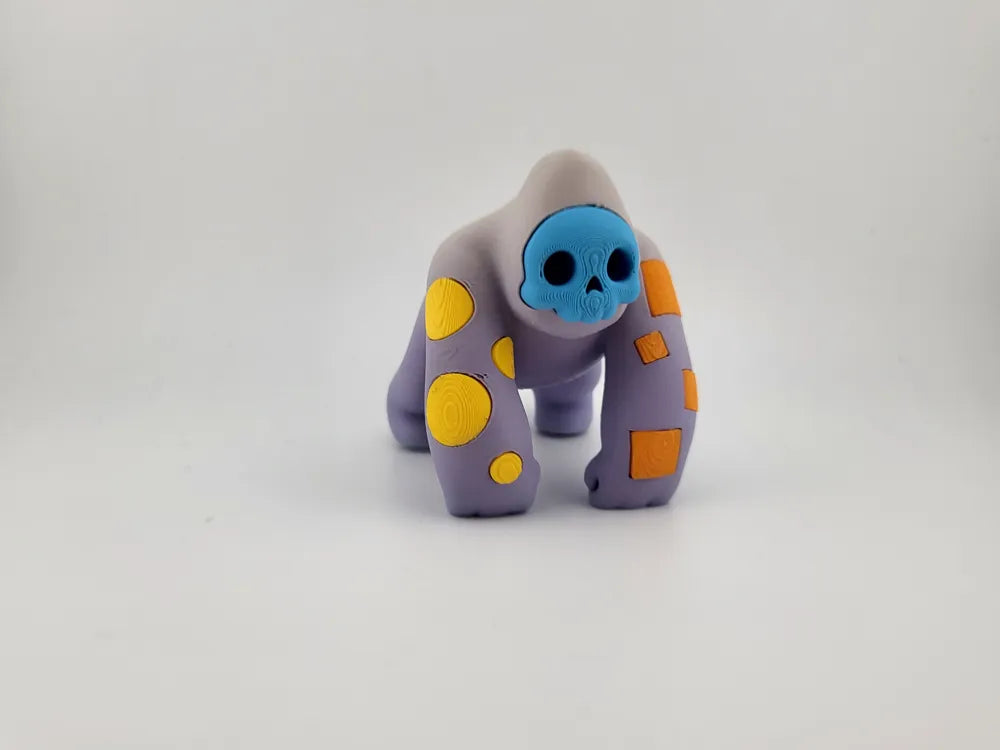 Skull Gorilla Color Toy Printed Halloween Figure