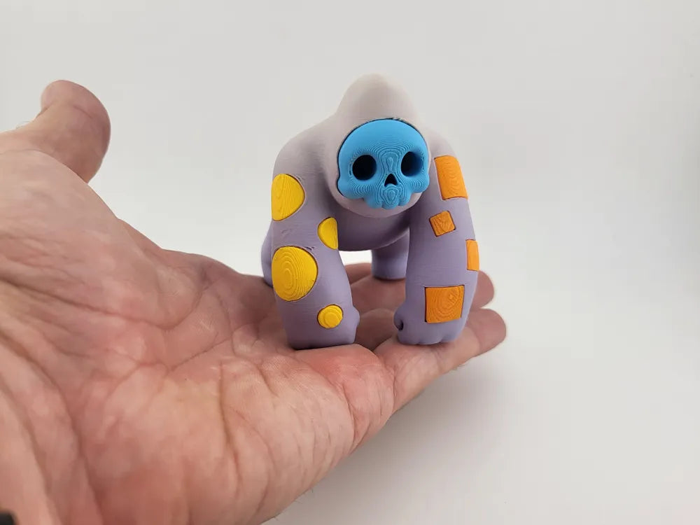 Skull Gorilla Color Toy Printed Halloween Figure