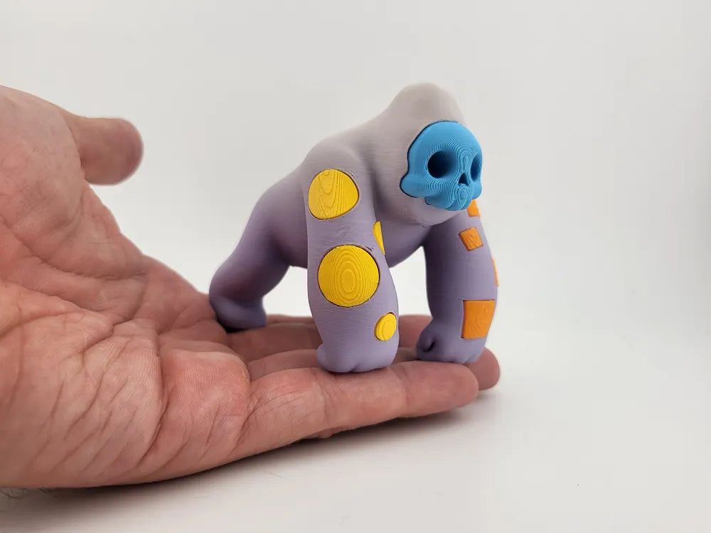 Skull Gorilla Color Toy Printed Halloween Figure