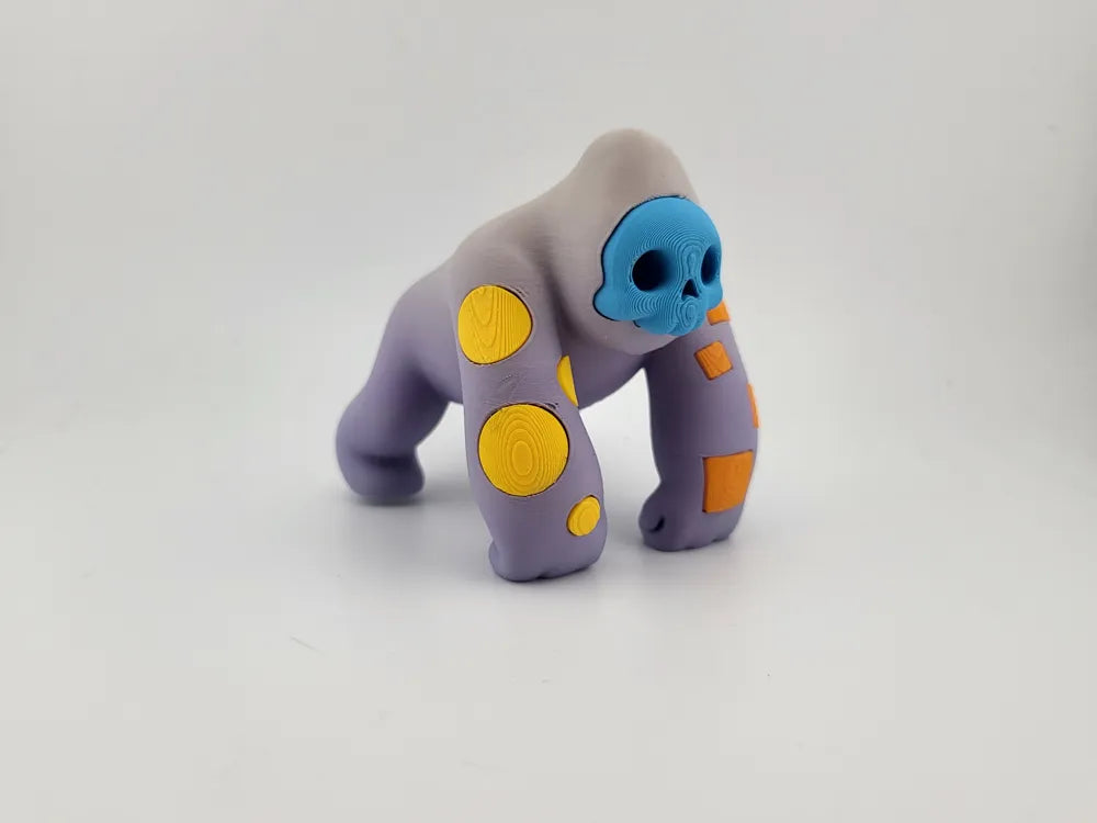 Skull Gorilla Color Toy Printed Halloween Figure