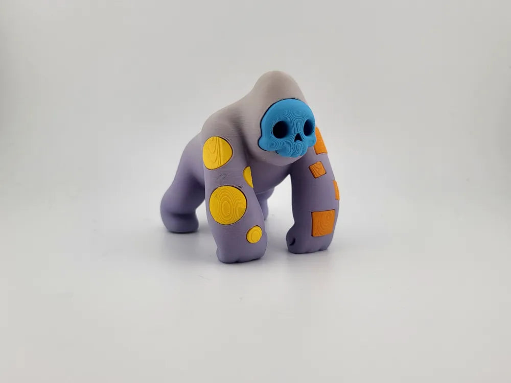 Skull Gorilla Color Toy Printed Halloween Figure
