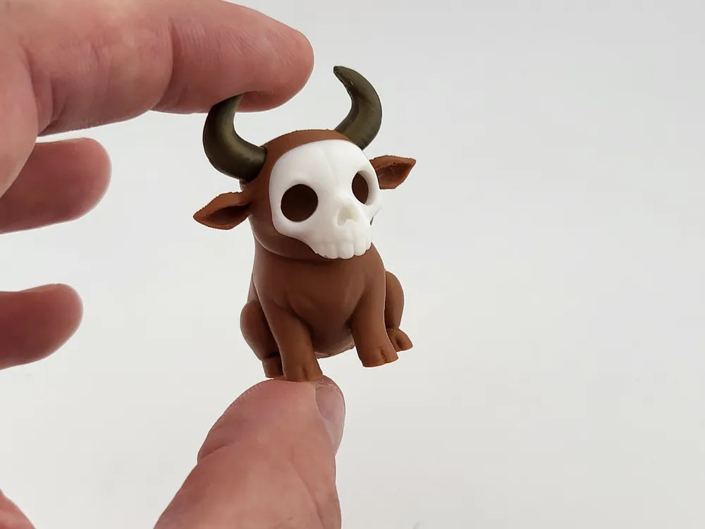 Kawaii Skeleton Bull Mini – Cute Desk Decor