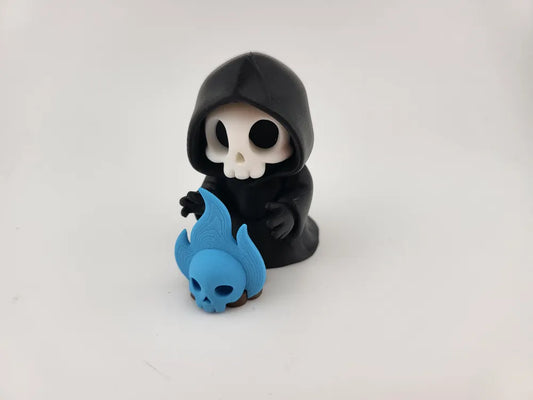 Kawaii Grim Reaper with Magic Flame Spooky