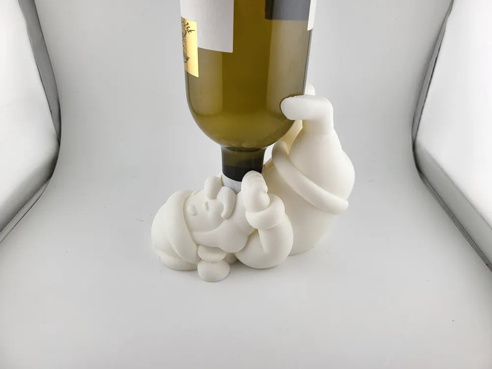 Wine Bottle Holder – Santa White Christmas Decor