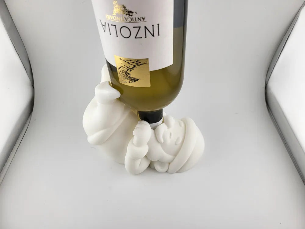 Wine Bottle Holder – Santa White Christmas Decor