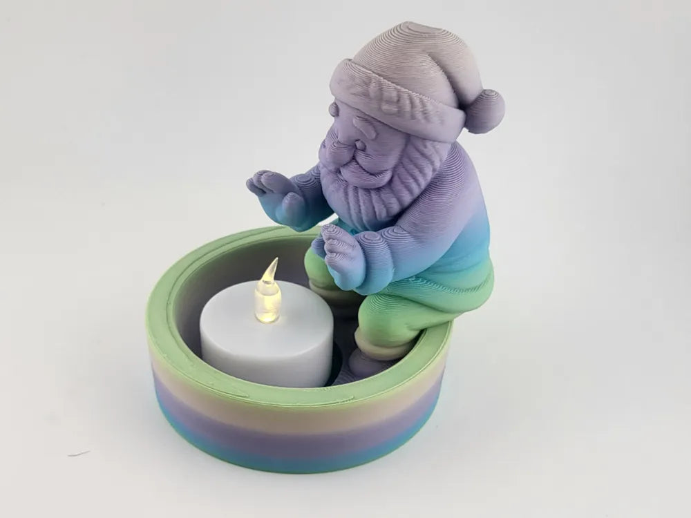 Santa Tealight Candle Holder Christmas Cozy Decor