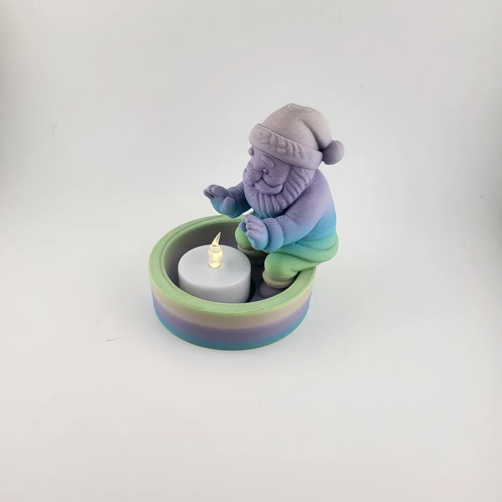 Santa Tealight Candle Holder Christmas Cozy Decor