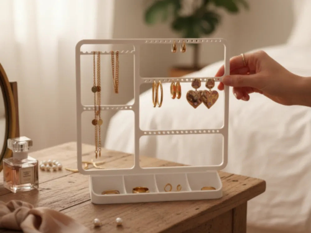 Jewelry Organizer For Earrings, Rings & Necklaces