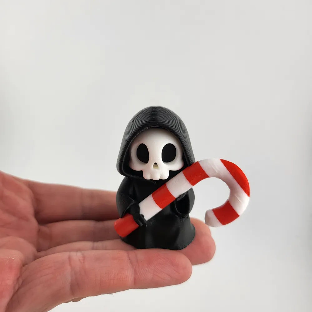 Cute Grim Reaper Christmas Figurine Kawaii Skull