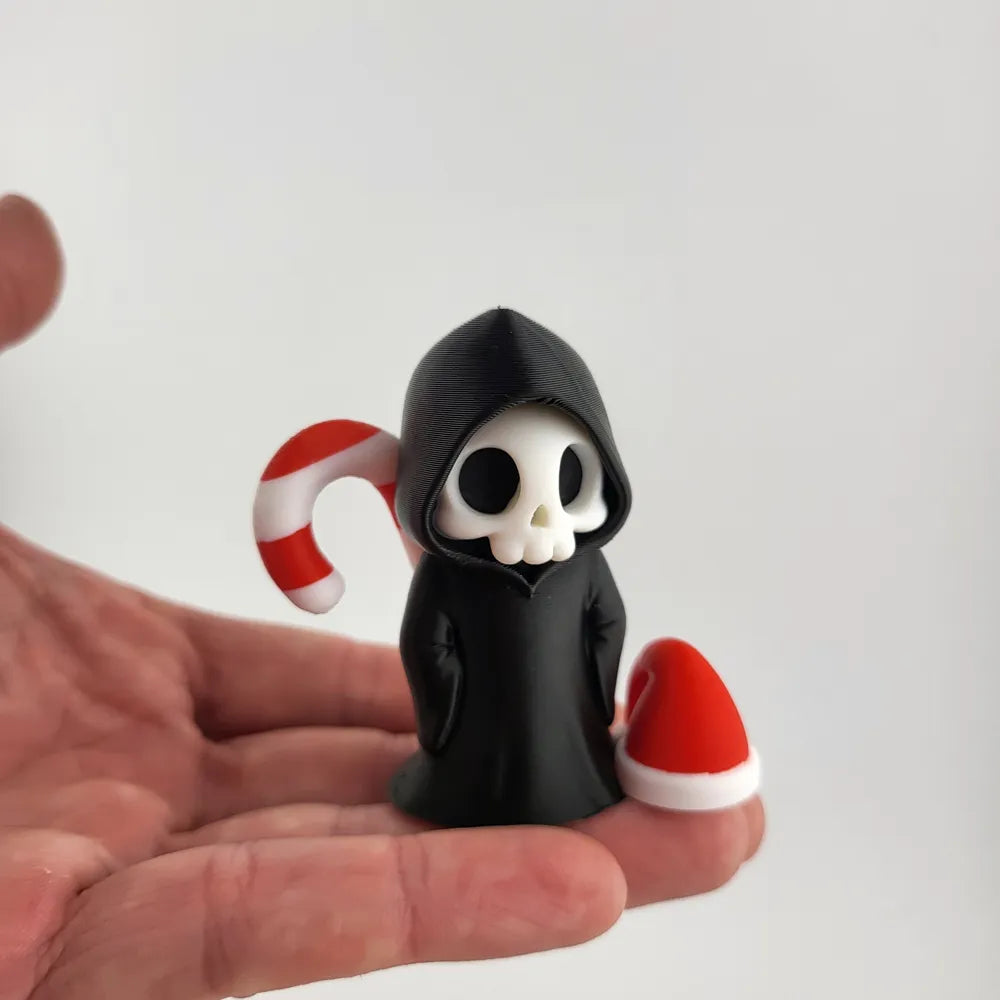 Grim Reaper Christmas Figurine Skeleton Holiday