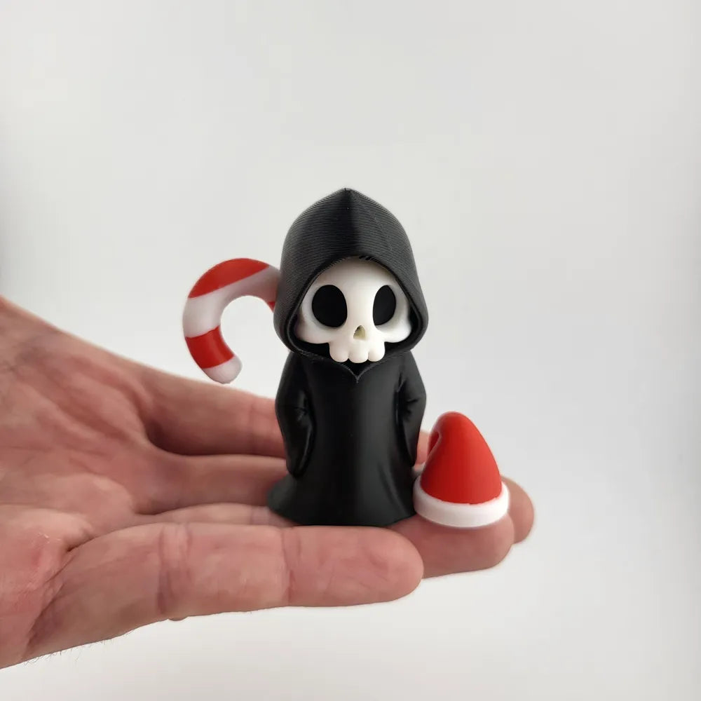 Grim Reaper Christmas Figurine Skeleton Holiday
