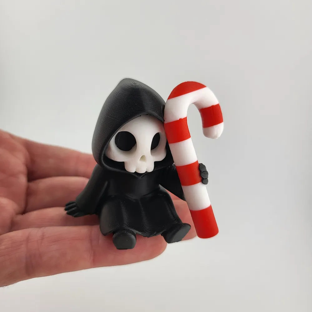 Grim Reaper Figurine Holiday Candy Cane