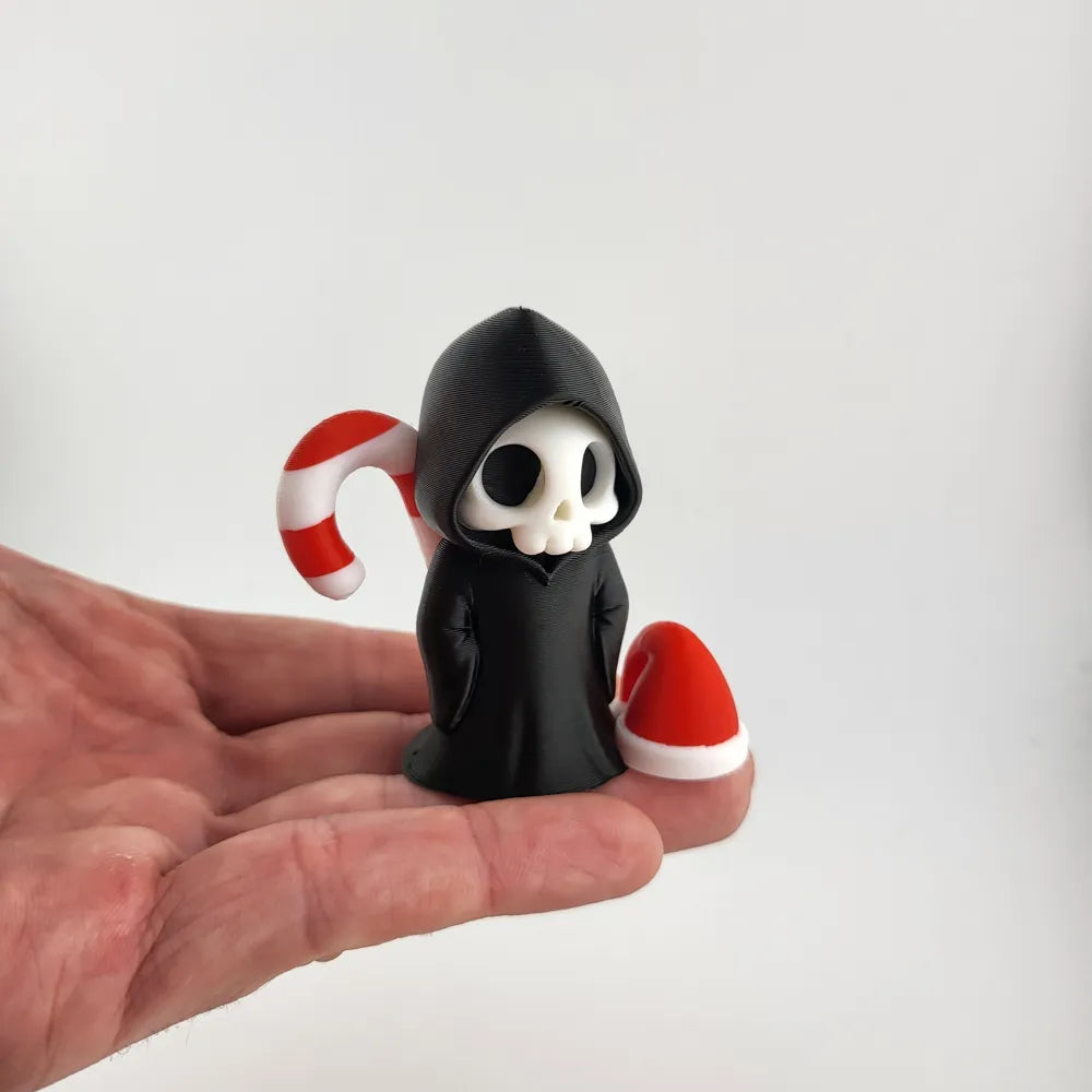 Grim Reaper Christmas Figurine Skeleton Holiday