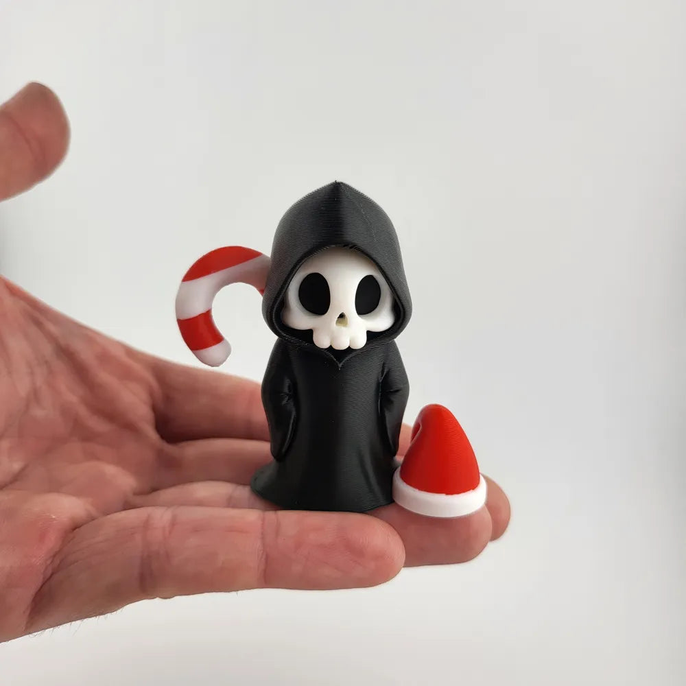 Grim Reaper Christmas Figurine Skeleton Holiday