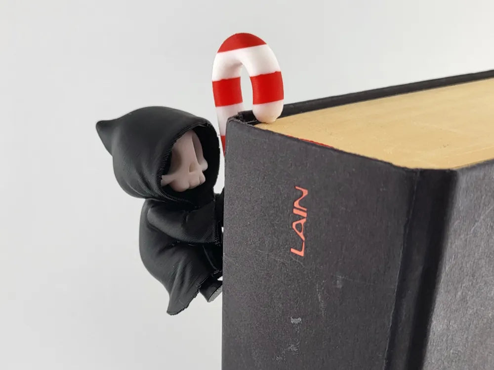 Grim Reaper Book Climber Christmas Candy Cane