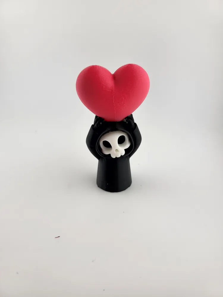 Skeleton Holding Heart Kawaii Gothic Mini Figurine