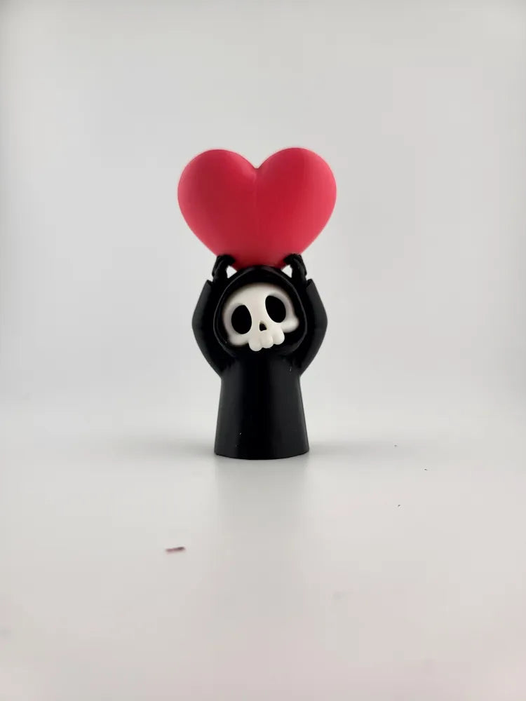 Skeleton Holding Heart Kawaii Gothic Mini Figurine