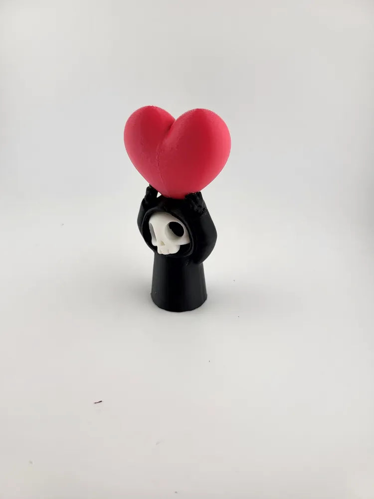Skeleton Holding Heart Kawaii Gothic Mini Figurine