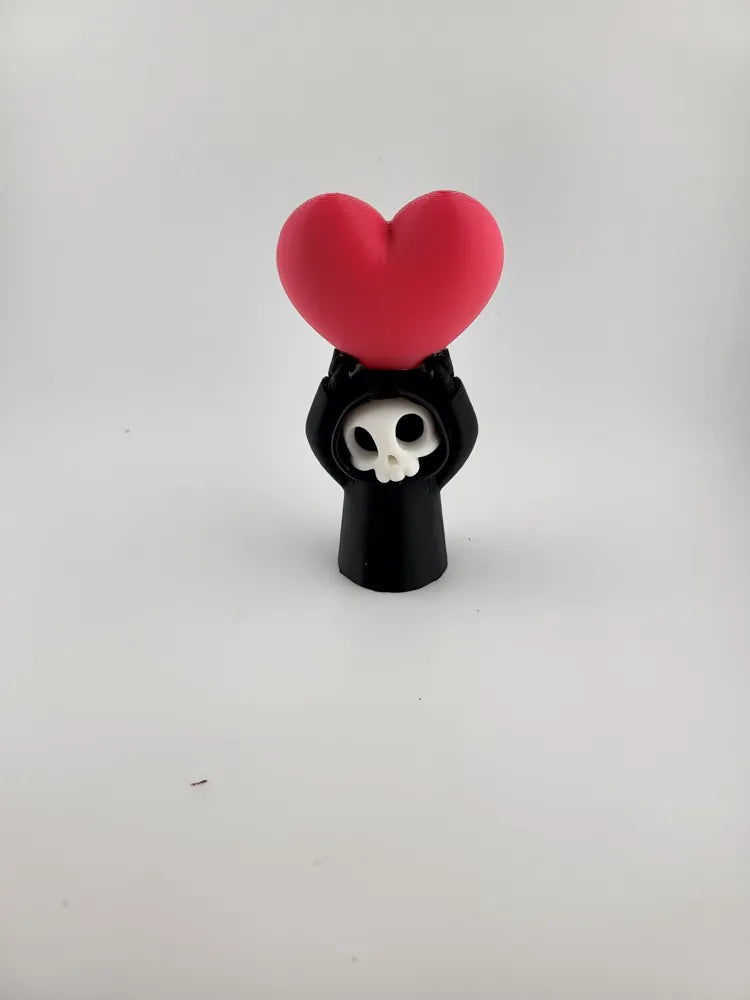 Skeleton Holding Heart Kawaii Gothic Mini Figurine