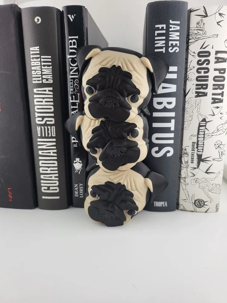 Three Pugs Book Nook Printed Bookend Insert