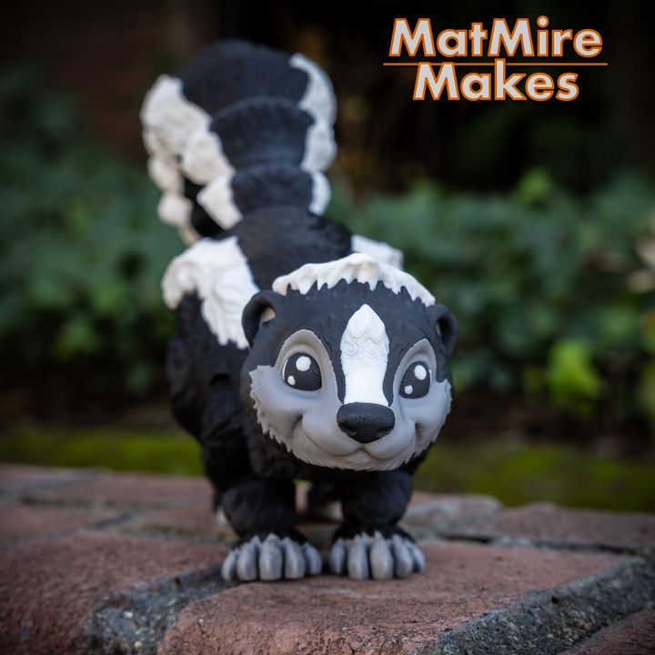 Skunk, Articulated fidget figure, 3mf included - 3D Crazy Works