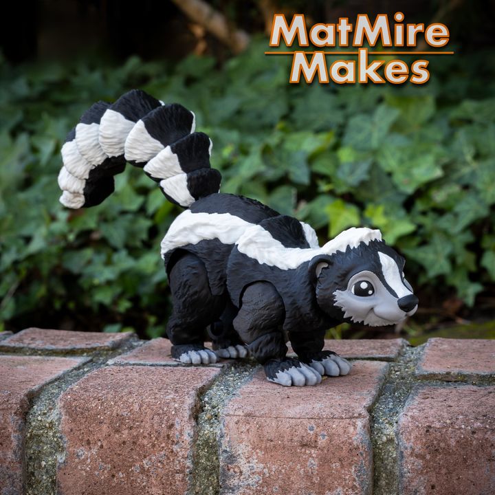 Skunk, Articulated fidget figure, 3mf included - 3D Crazy Works