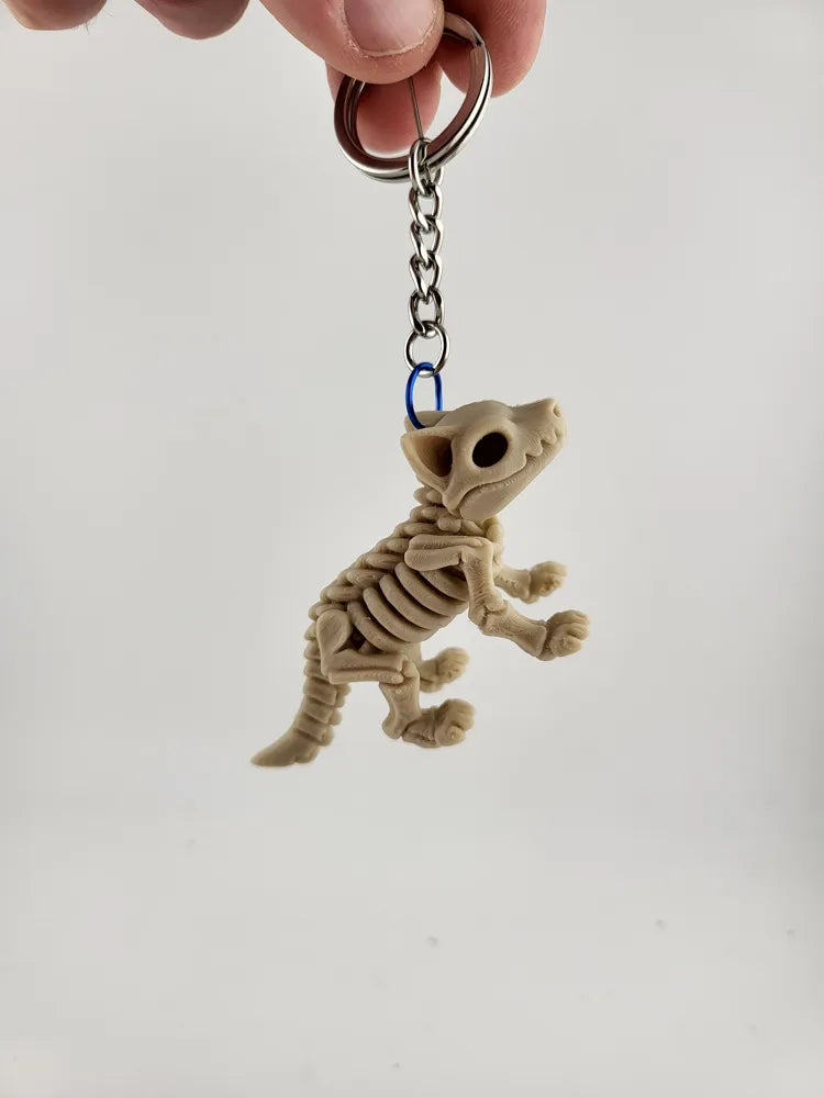Fox Skeleton Keychain – Printed Animal Skull Charm