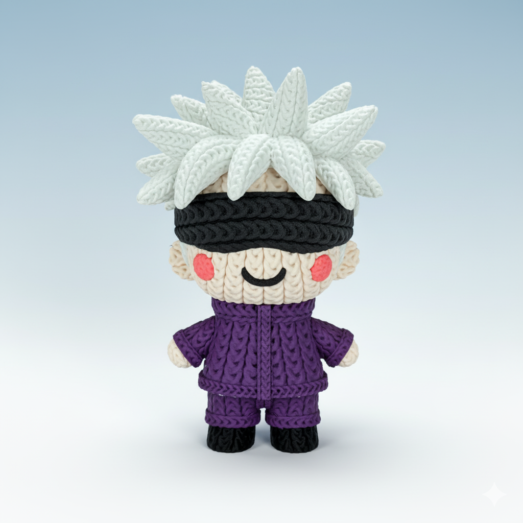 Gojo Satoru - Knitted - Crochet - Multipart - 3D Crazy Works