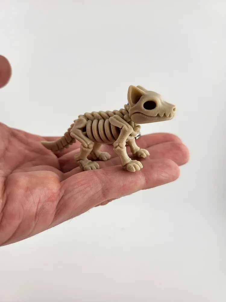 Fox Skeleton Keychain – Printed Animal Skull Charm