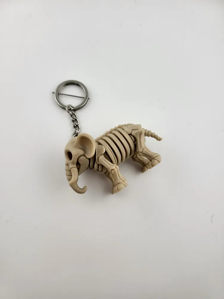 Skeleton Elephant Keychain Cute 3D Printed Animal