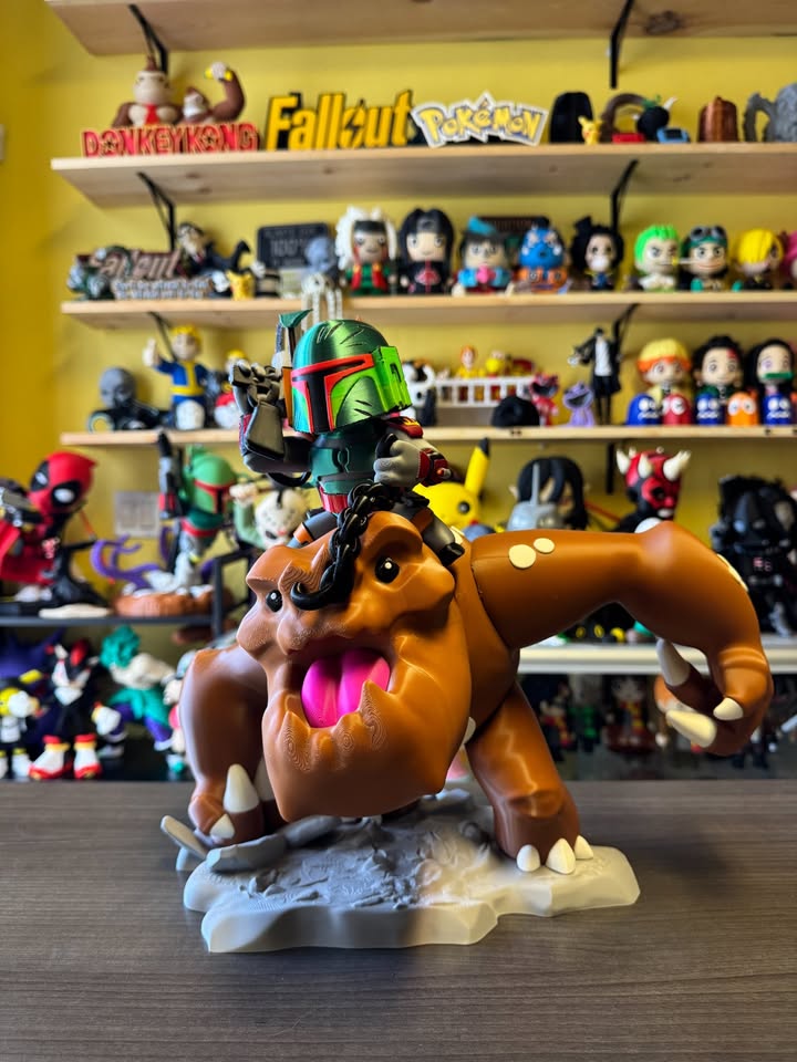 The Book of Boba Fett - 13.4" Chibi Boba Fett Riding Rancor