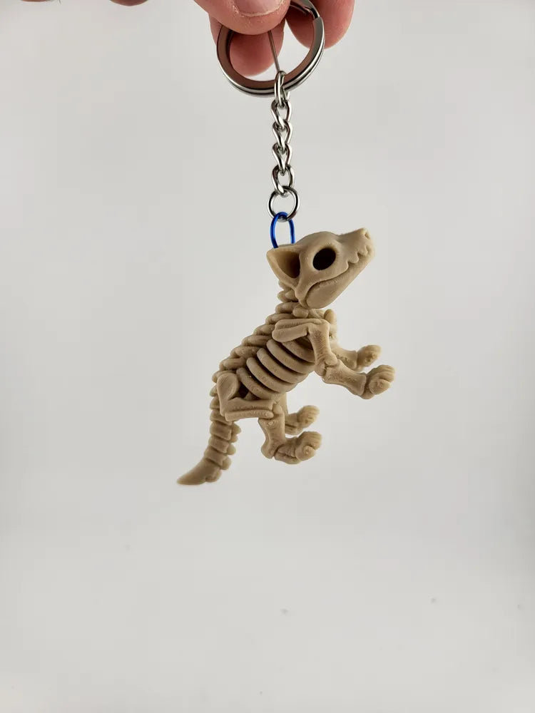 Fox Skeleton Keychain – Printed Animal Skull Charm