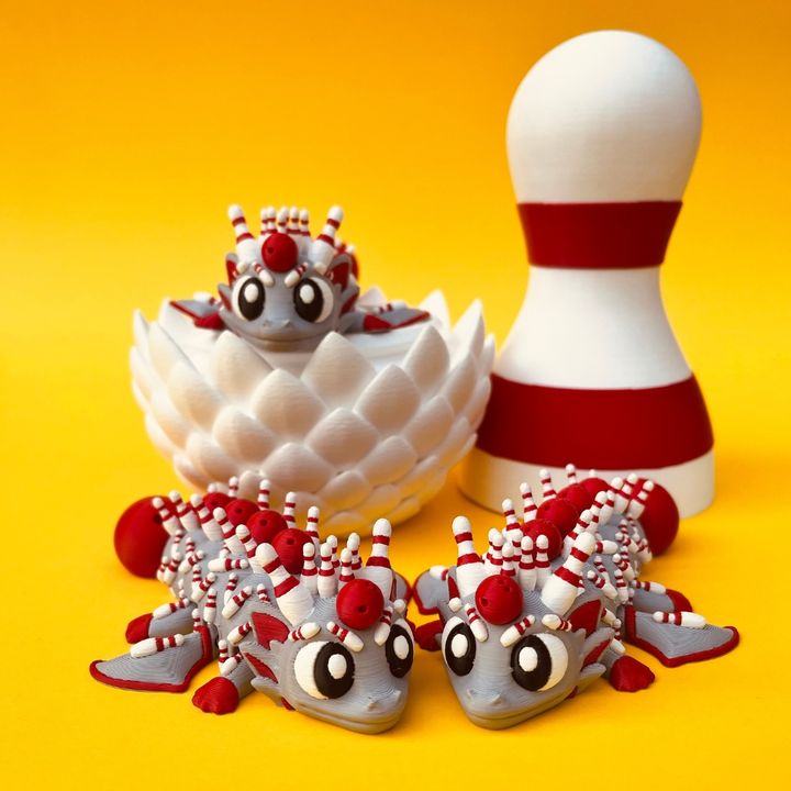 Articulated Flexi Bowling Winged Dragon & Egg Box