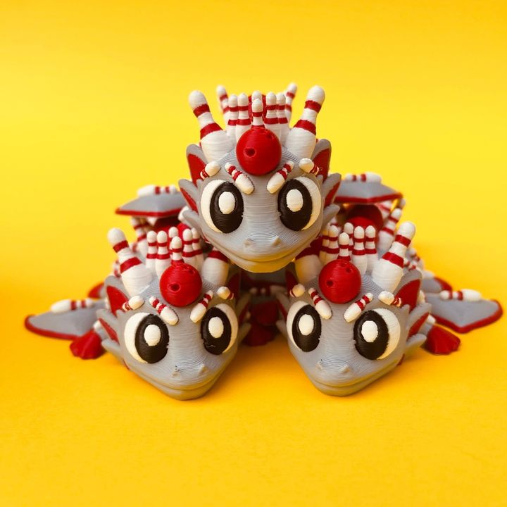 Articulated Flexi Bowling Winged Dragon & Egg Box