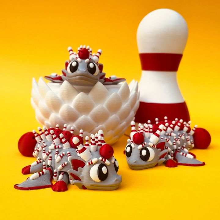 Articulated Flexi Bowling Winged Dragon & Egg Box