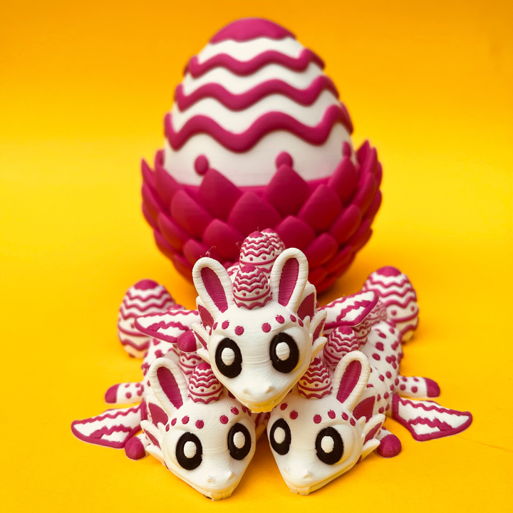 Flexi Easter Bunny Dragon And Egg Box, Articulated Winged Dragon
