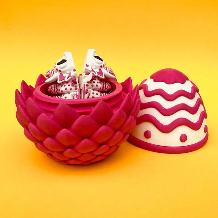 Flexi Easter Bunny Dragon And Egg Box, Articulated Winged Dragon